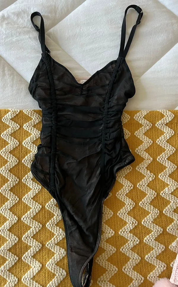 Urban Outfitters Black Mesh Bodysuit - Image 5