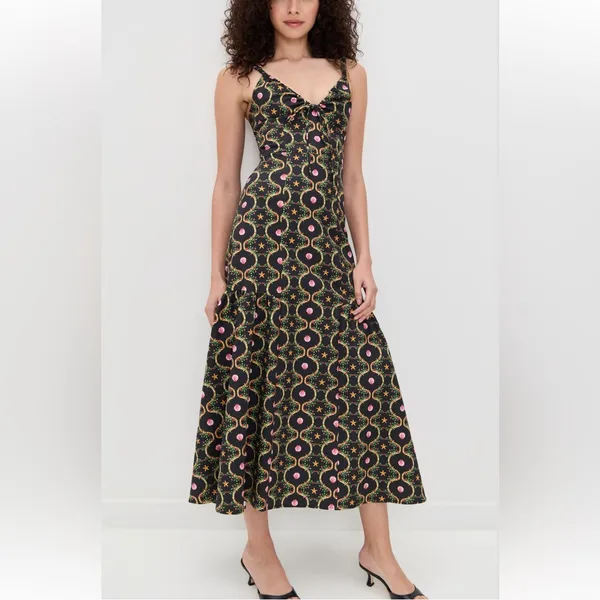 HILL HOUSE HOME Lillie Midi Dress in Cisco Trellis Print size XS - Image 6