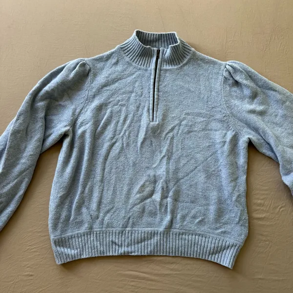 Universal Thread Puff Sleeve Quarter Zip Sweater - Image 3