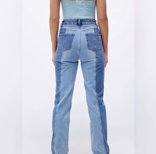 Pacsun Eco Two-Tone '90s Boyfriend Jeans High-rise Straight leg Size 24 - Image 2