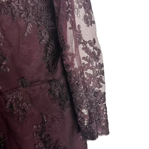 Tobi‎ Women's XS Mesh Sleeve Cocktail Mini Dress Deep Burgundy Lace Whimsigoth - Image 3