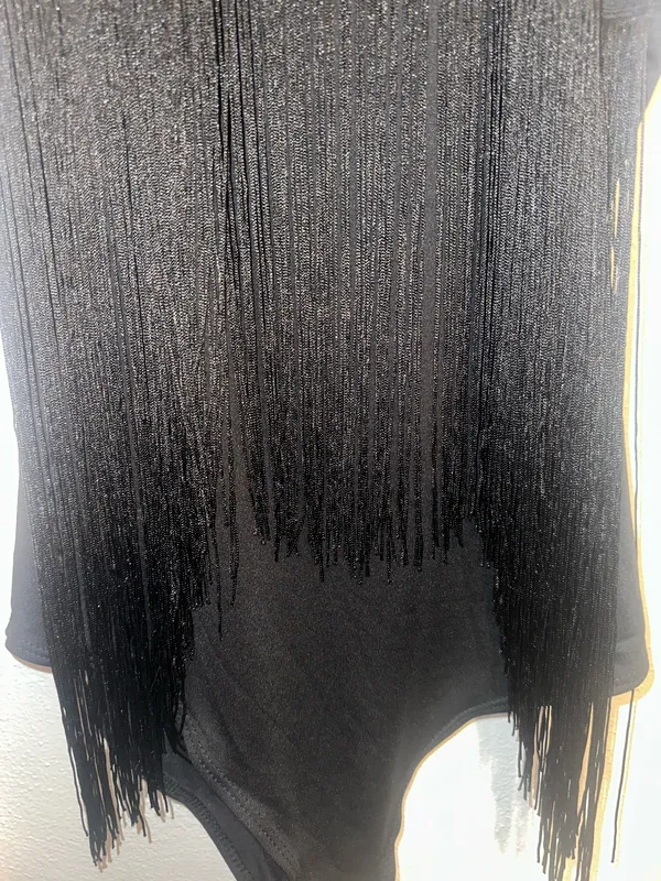 Black Fringe Bodysuit - Image 4