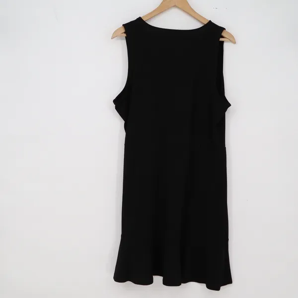 Michael Kors Dress Womens XL Faux Wrap Black Gold Ring Ruffle Hem Excellent - Image 5
