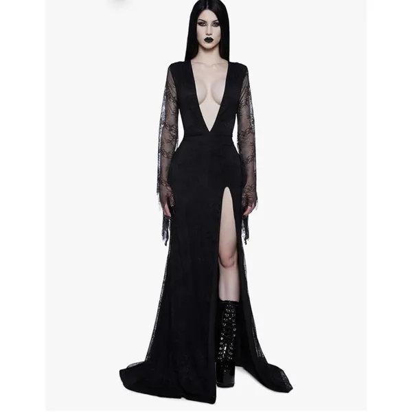Dolls Kill Lace Morticia Vampire Queen Maxi XXS costume - Image 3