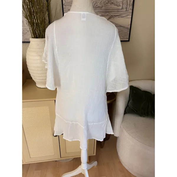 EBERJEY Balsa Beach Malena tunic cover-up Whote‎ Size S/M - Image 4