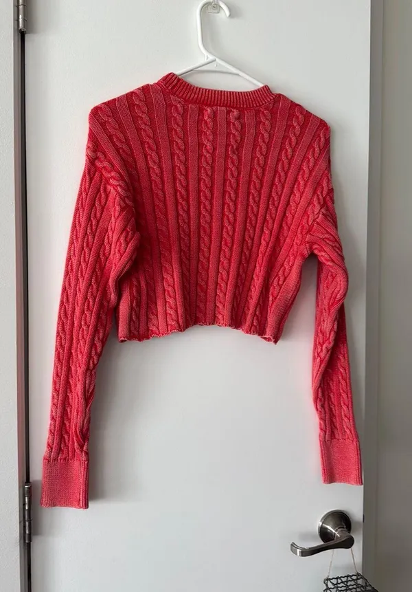Aerie cropped cable knit sweater - Image 3