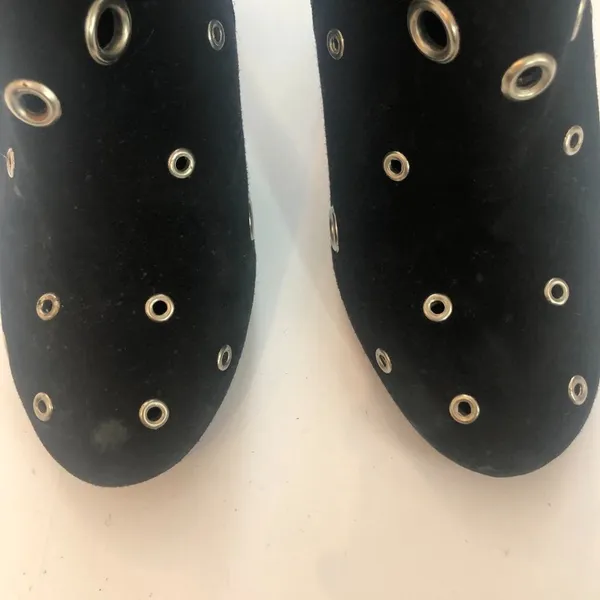 Opening Ceremony Grommet Heel Ankle Boots Black Suede EU 36 - Image 7