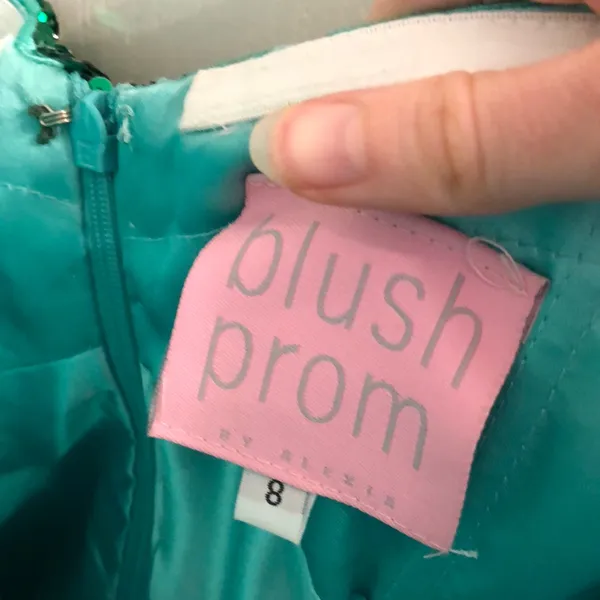 Blush Prom Green Strapless Homecoming Dress - Image 2