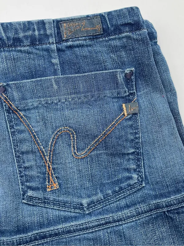 Y2K Citizens Of Humanity Ruffle Hem Mini Denim Jean Skirt Sz 26 USA *READ* - Image 3