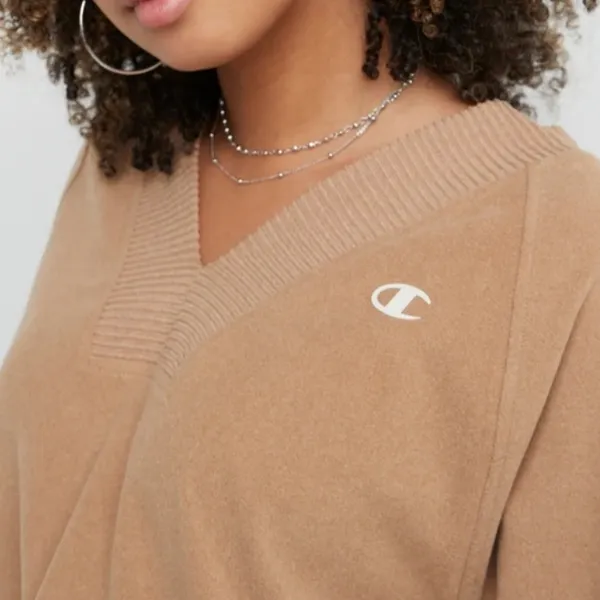🆕 Champion Women's Soft Touch Rib Mix Pullover Simply Nude Heather 2XL XXL - Image 5