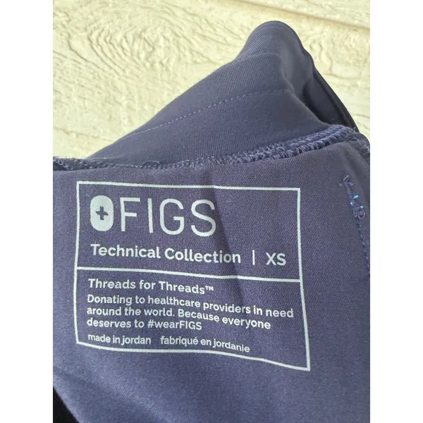 FIGS High Waisted Yola Scrub Pants Navy Blue Technical Collection Size XS - Image 6
