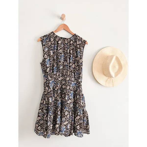 Madewell | NWT Gathered Button-Front Mini Dress Floral Carob | Sz M - Image 2