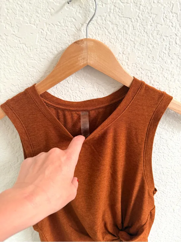 Beyond Yoga Knot Front Sleeveless Tank Top Rust Brown Orange Small S - Image 3