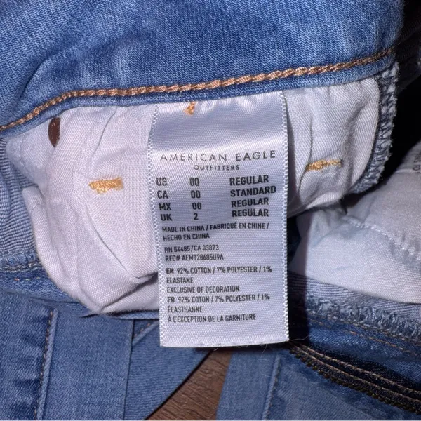 American Eagle Outfitters Women's High Waist Super Stretch Skinny Blue Jeans - Image 7