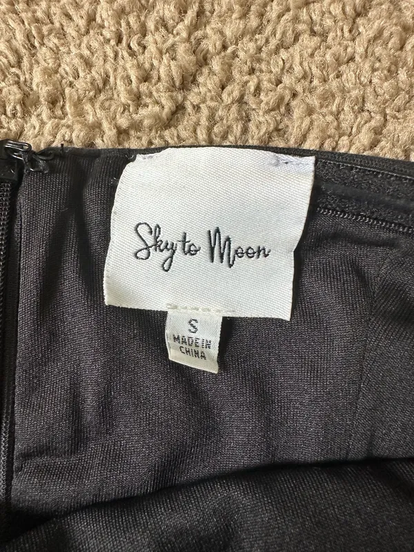 Sky to Moon Black Mini Dress - Image 3