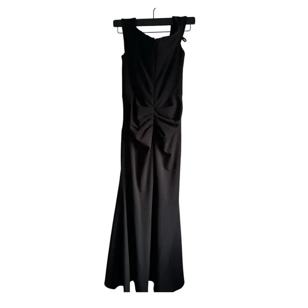 Xscape Off-Shoulder‎ Scuba Crepe Gown Black 4 - Image 5