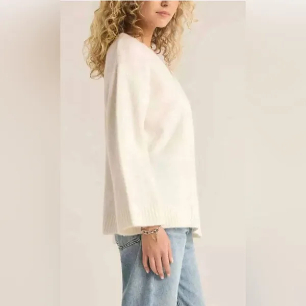 Z Supply Womens Weekender Soft Modern Sweater‎ in Color Sea Salt Size Small - Image 2