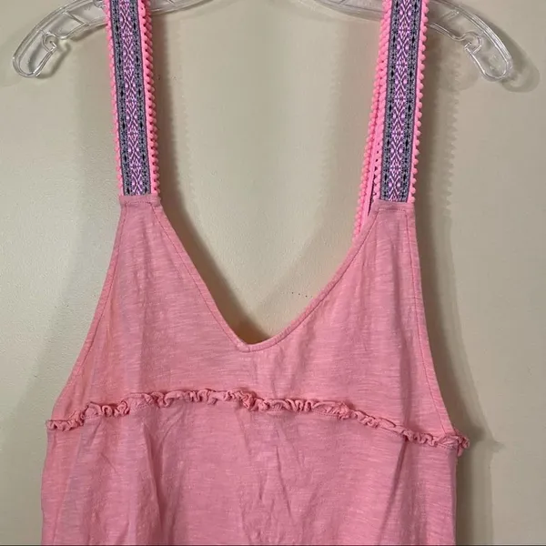 ASOS Peach Aztec Graphic Long Sleeveless Top Size 8 - Image 2