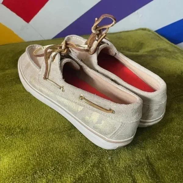 Goldtone Camo Sperry Top Sider Boat Shoes Leather EUC! Size‎ 7.5 021 - Image 2