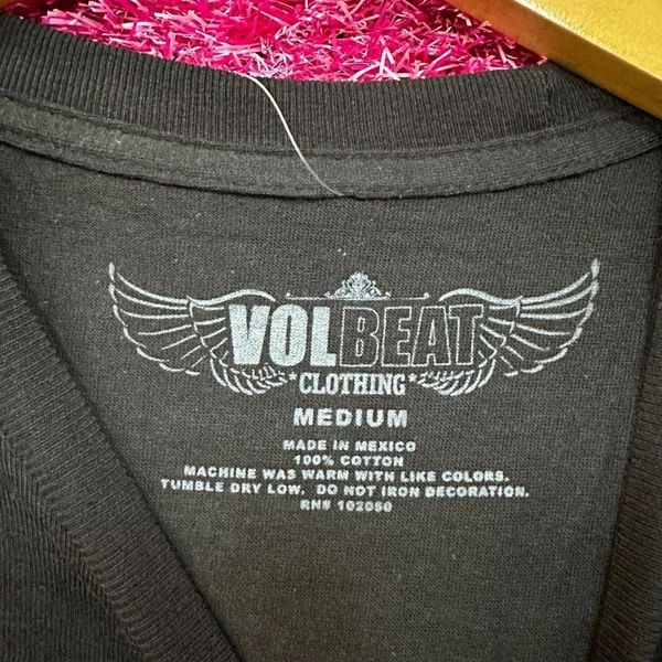 Volbeat Lets Boogie Live at Telia Parken Groove Metal Tee Medium - Image 4