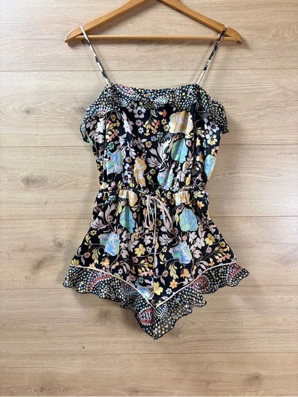 Women’s Victoria’s Secret Floral Black Playsuit Small - Image 2