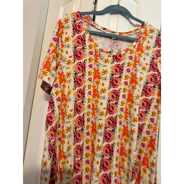 The‎ Pioneer Woman 1X Floral & Striped Short Sleeve Dress For Women - Image 3