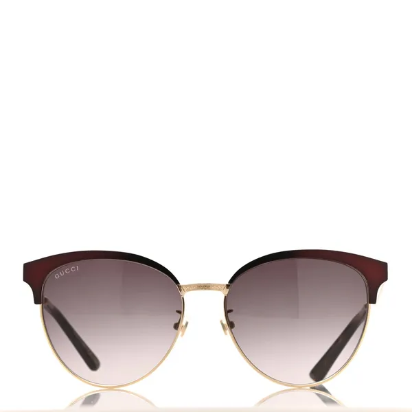 Gucci GG0074S Cat eye sunglasses gold metal frame purple gradient lenses - Image 2