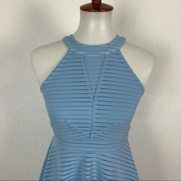 Altar'd State Blue Fit And Flare Sleeveless Textured Mini‎ Dress Boho Chic Small - Image 2