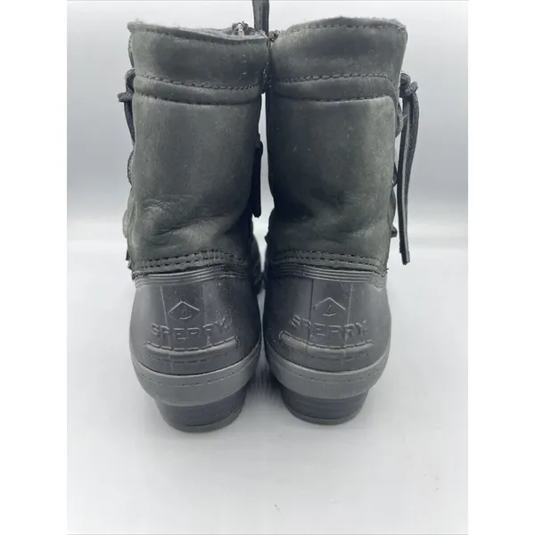 Sperry Top Sider Womens‎ Black Duck Boots Saltwater Leather Size 9.5 - Image 3