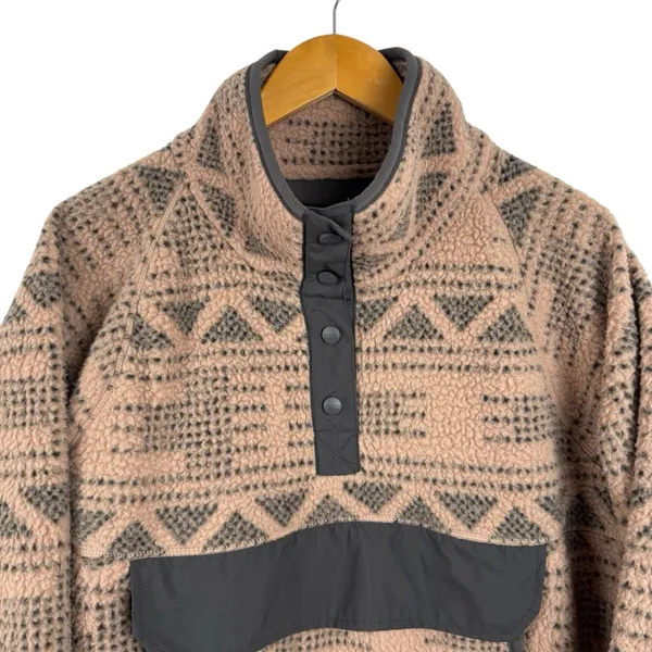 Carhartt T Snap Fleece Sweatshirt Desert Taupe Aztec Women’s XXXL OJ4991-W Pink - Image 3