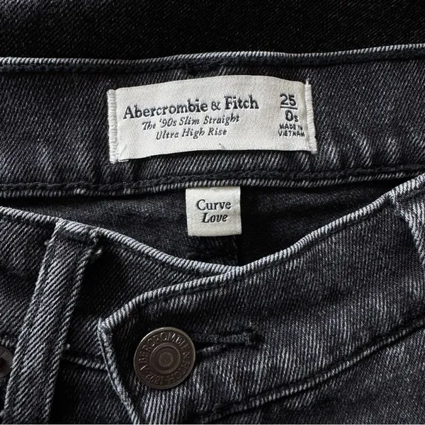Abercrombie Fitch Curve Love 90’s Slim Straight Ultra High Rise Jeans 25/0 Short - Image 13