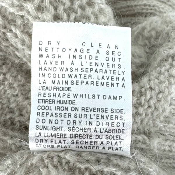 All Saints Galaxy Flex Mohair Wool Blend‎ Cardigan Open-Front Oatmeal Size 8 - Image 5