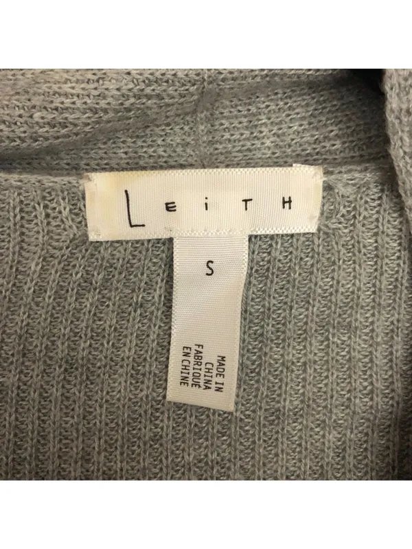 Leith Long Open-Front Gray Longline Cardigan Sweater Size Small Rayon Blend - Image 4