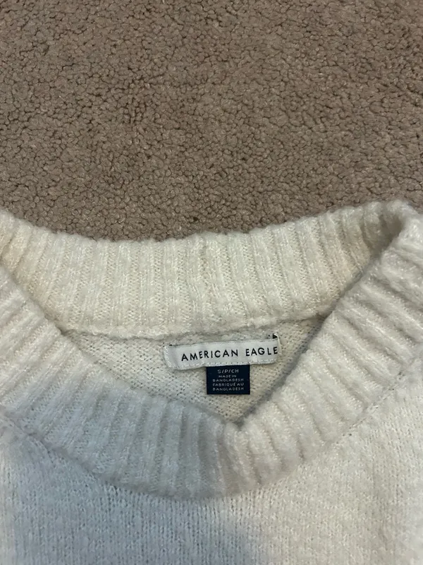 American Eagle Outfitters Cream Crewneck Sweater - Image 2