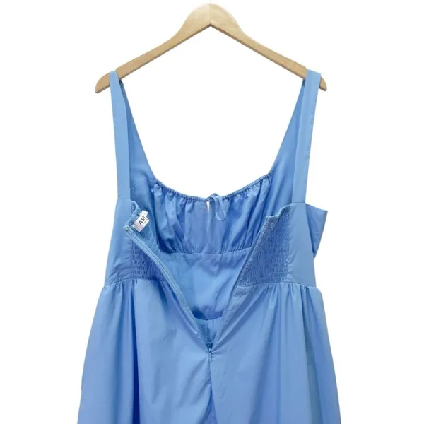 ASTR The Label Blue Corset Midi Dress Fit Flare Smocked Back Pockets Size Large - Image 9