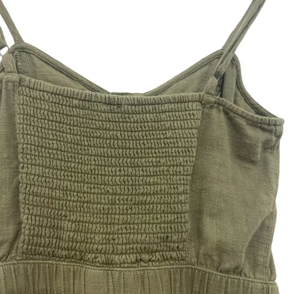 Aerie Olive Cotton Smocked Romper XS Pockets Cami - Image 5