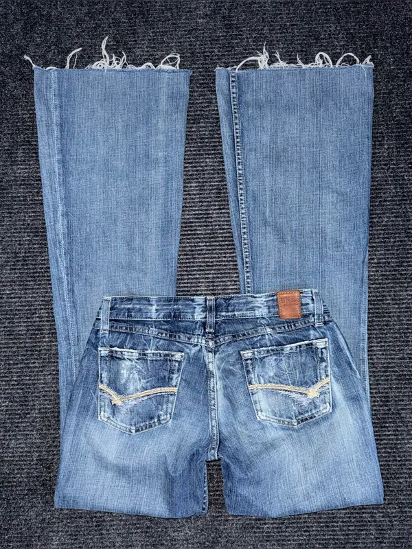 Y2K Buckle BKE Low Rise Star Flare Jeans Women’s 28 x 34 Distressed Grunge LONG - Image 2
