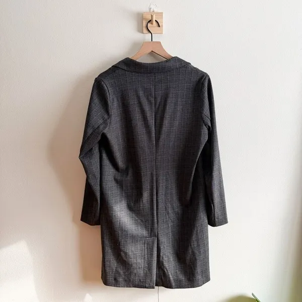 Adrianna Papell Long Plaid Jacket Size S - Image 3