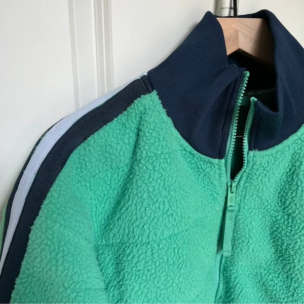 Free People FP Movement Fleece Sherpa Scrunchy Pippa Jacket - Green & Navy - XS - Image 5