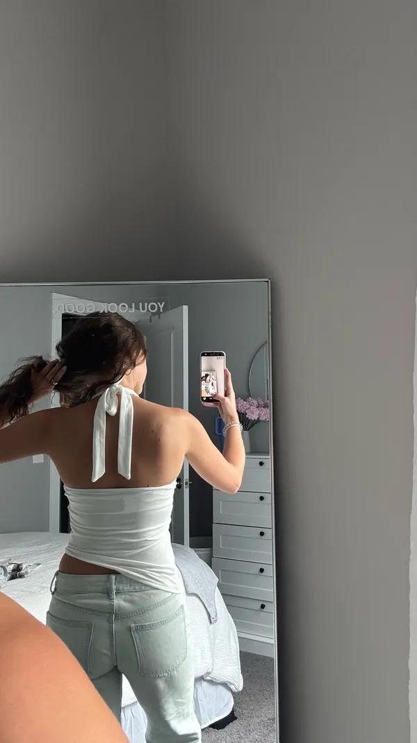 Boutique Asymmetrical White Top - Image 3