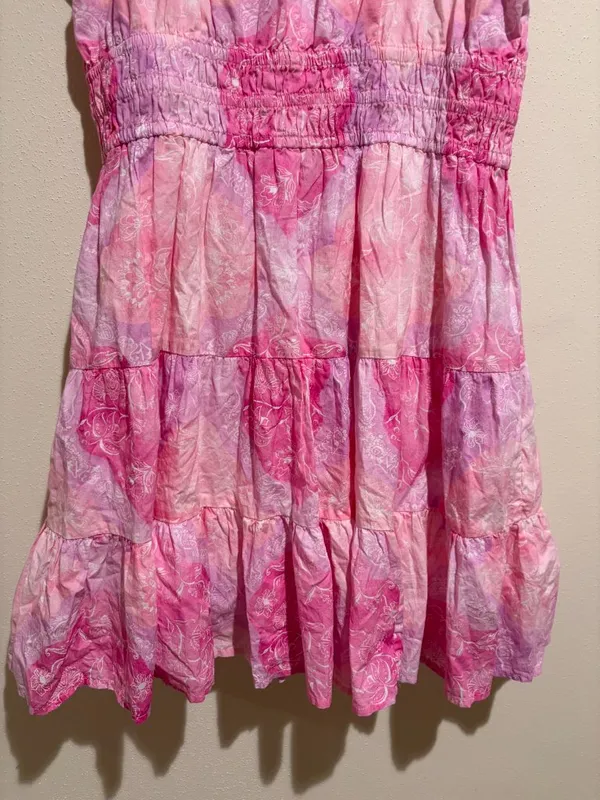 Roller Rabbit Pipette Tiered Mini Dress Pink Floral Short Sleeve - Image 13