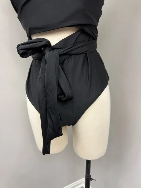 Aerie Black Wrap One Piece Swimsuit - Image 4