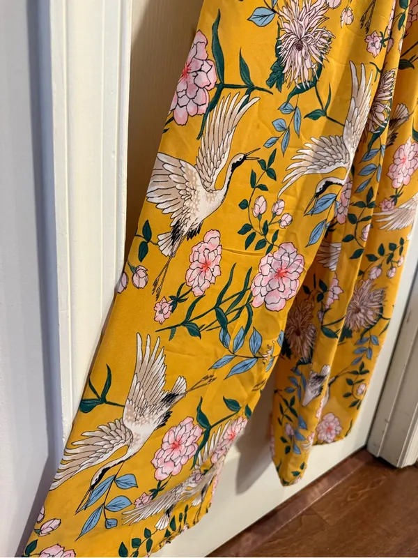 Flying Tomato Mustard Floral Jumpsuit with Floral & Crane Print - Image 4