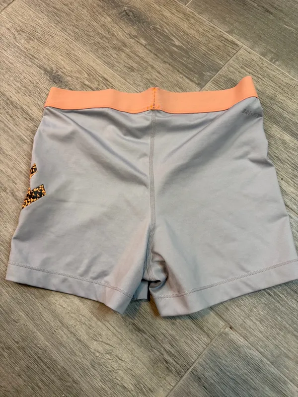 Nike Pro 3" Shorts Women's Large Gray And Orange Gym Workout Gear - Image 2