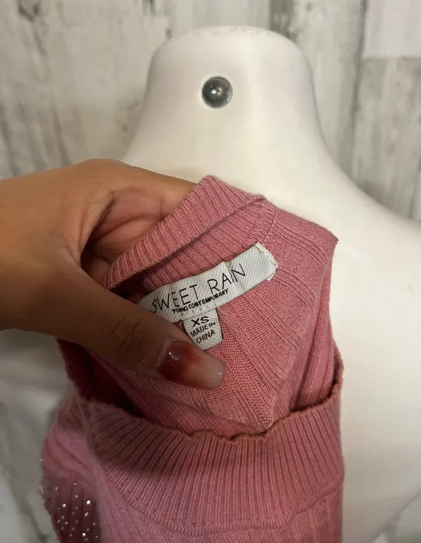 Pink Cropped Sweater Size XS - Image 3
