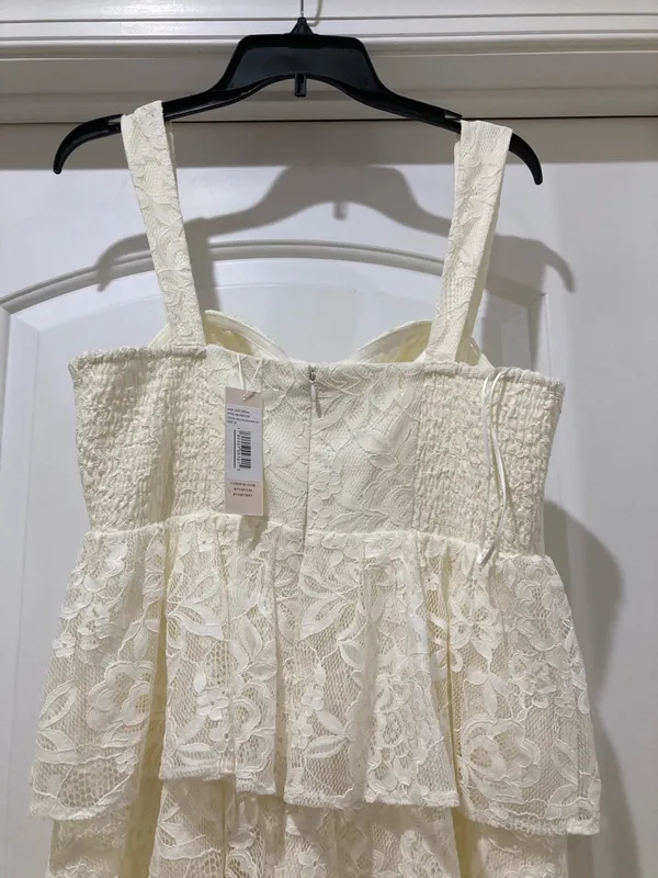 Yumi Kim Cream Tiered Lace Maxi Dress - Image 9