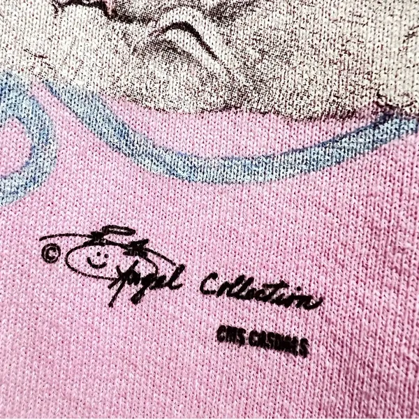 Vintage Fruit of the loom sweatshirt collared pink with dog and cat : Box R: - Image 3