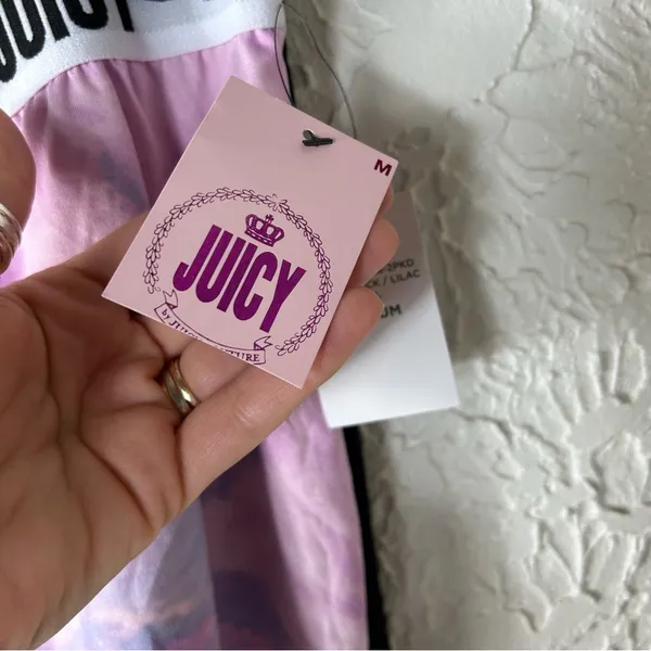 Juicy Couture | 2 Set Shorts Black & Lilac Swirl NWT Size M - Image 3