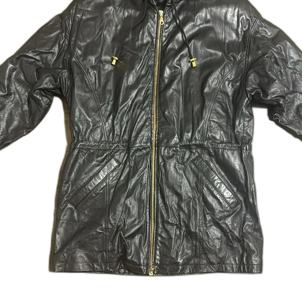 Wilsons Leather Women's Thinsulate‎ Hooded Parka Jacket black size Small 90s - Image 5