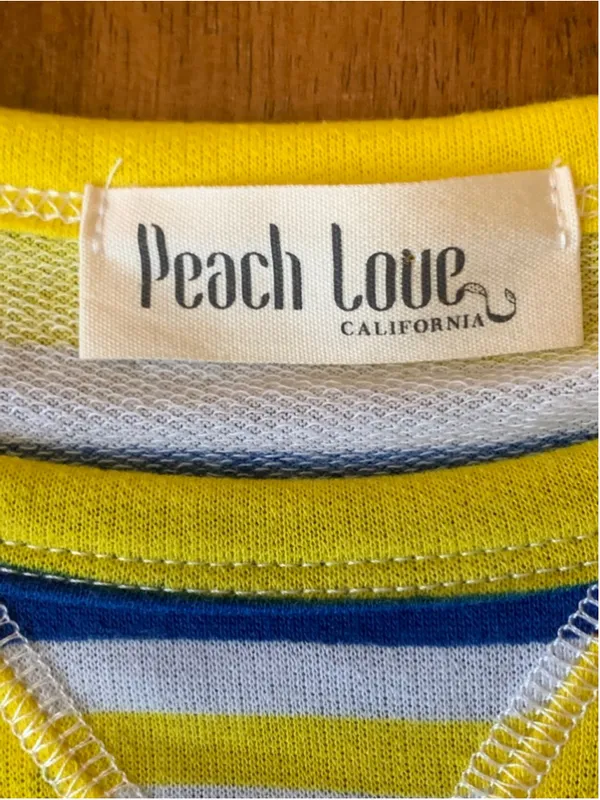 Peach Love California Top Small Bright Multi Color Stripes - Image 2